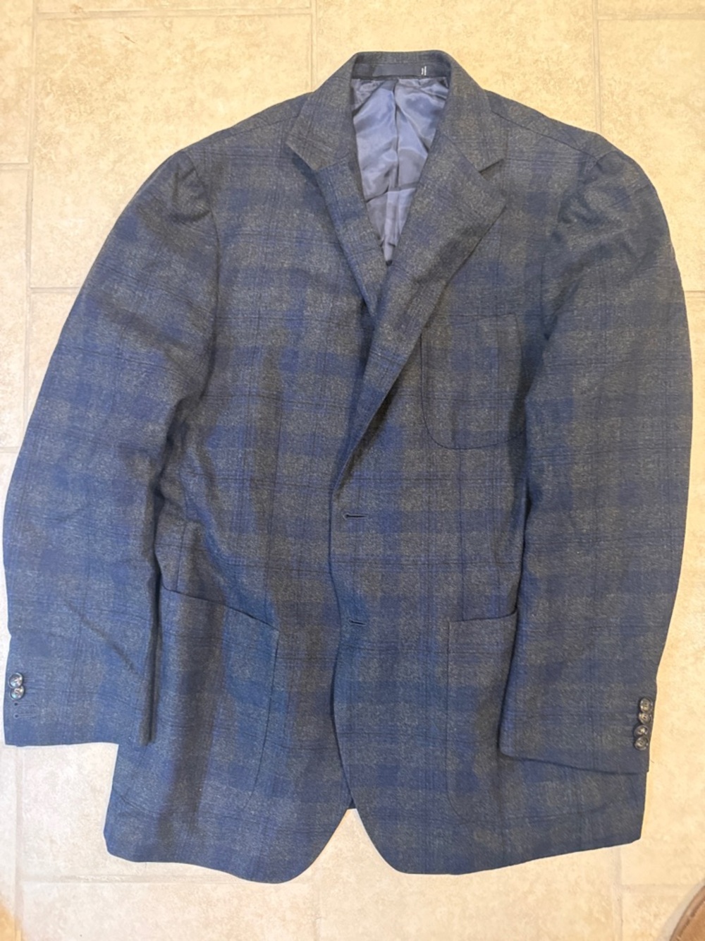 Suitsupply Navy and Gray Glen Plaid Sport Coat